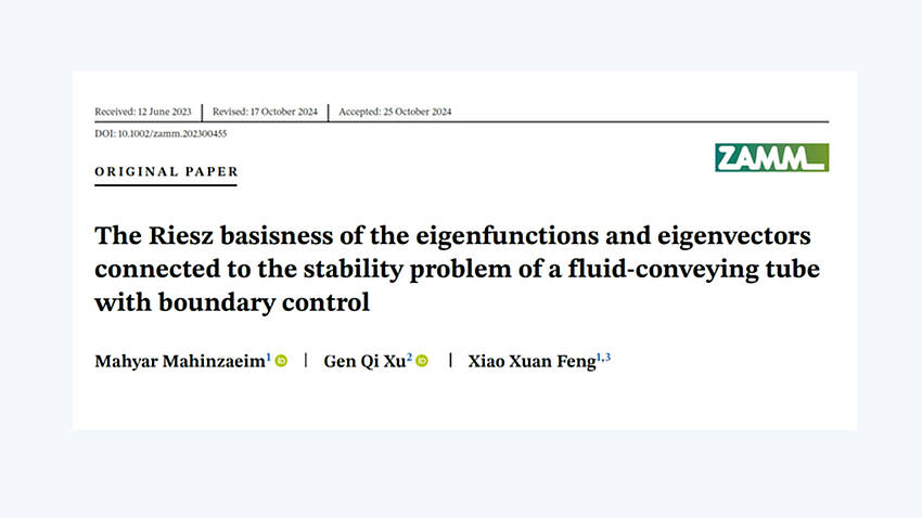 NEW PAPER on stability and Riesz basis properties of fluid-conveying tubes