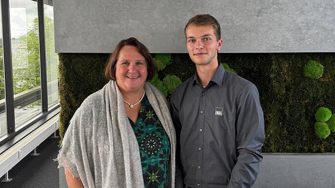 Student vom Allgemeinen Maschinenbau Plus trifft Kultusministerin