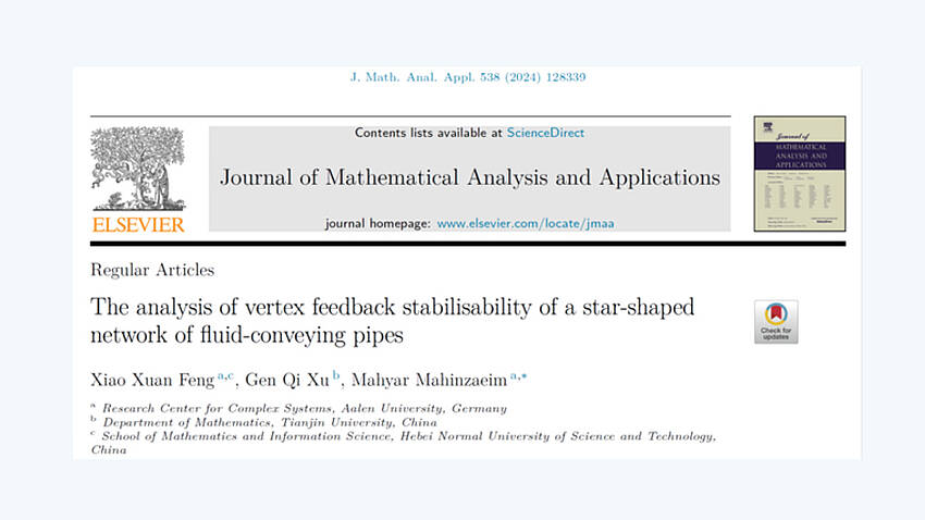 NEW PAPER on the vertex feedback stabilisability of a star-shaped network of fluid-conveying pipes