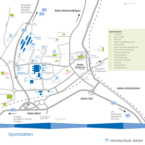 Foto: Karte der Sportsätten Aalens