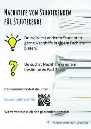 Plakat: Nachhilfe von Studierenden für Studierende