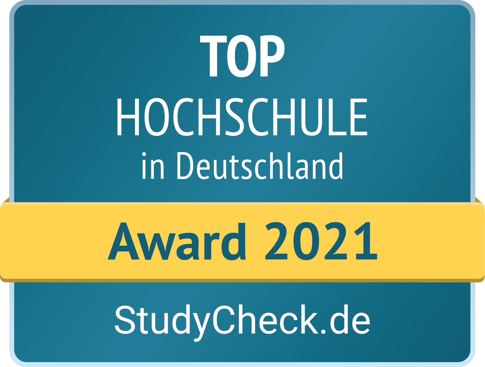 Logo Studycheck.de: Award 2021 / Top Hochschule in Deutschland