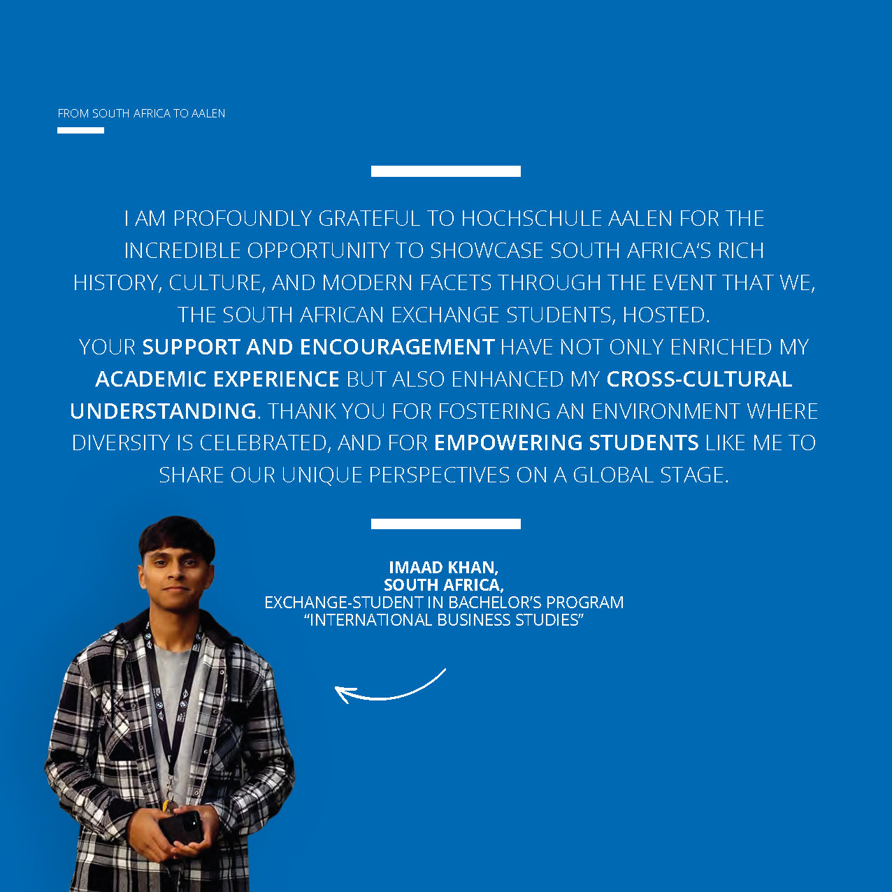 Testimonial 2 - Imaad Khaan from Sout Africa