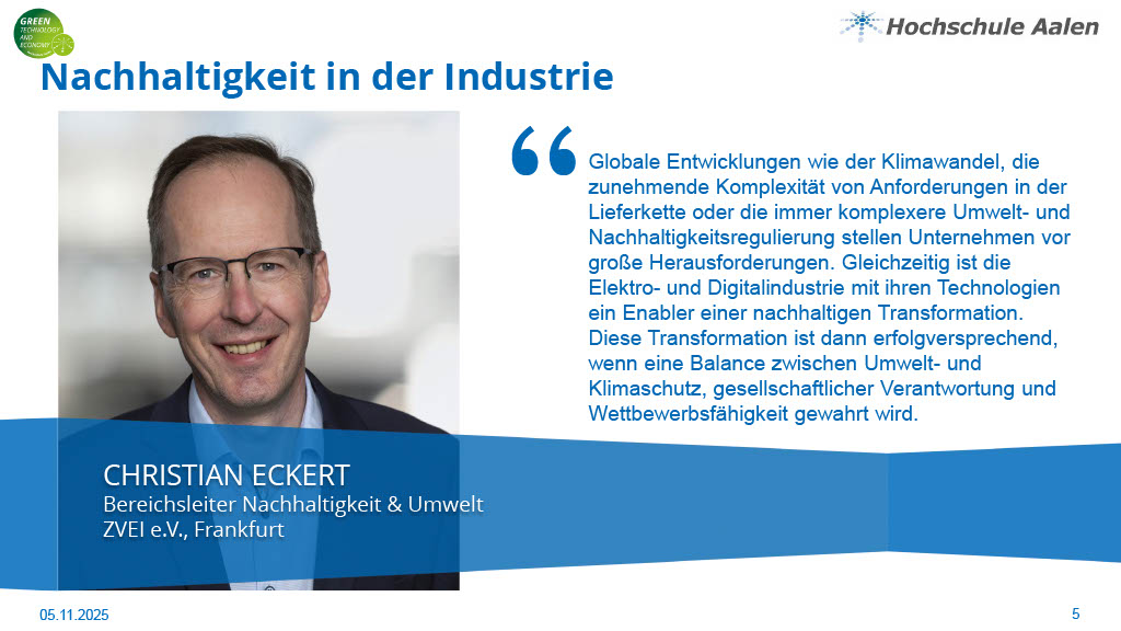 GreenTech Stimme aus der Industrie