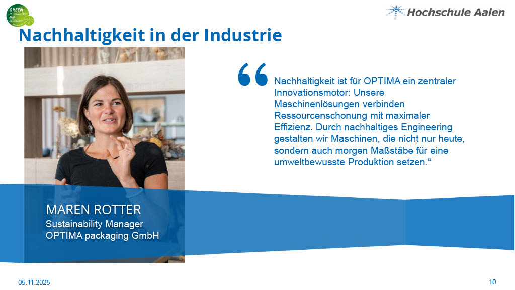 GreenTech Stimme aus der Industrie